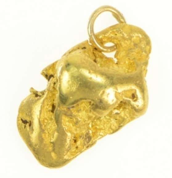 14K Yellow Gold 3D Textured Raw Cluster Nugget Charm/Pendant