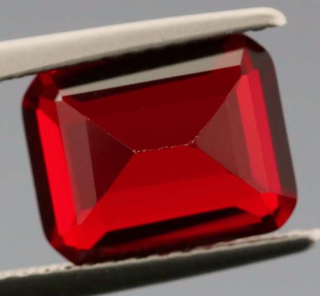 Emerald cut created 2.72ct Cherry Red Ruby