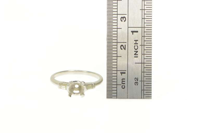 Platinum 5.3mm Diamond Vintage Engagement Setting Ring