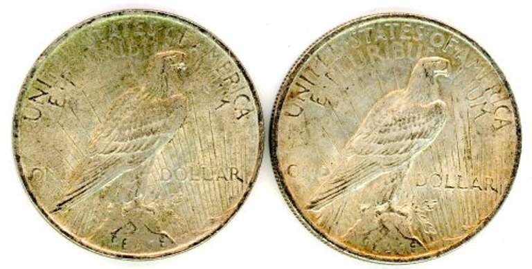 Two Different Peace Silver Dollars: 1922 & 1923