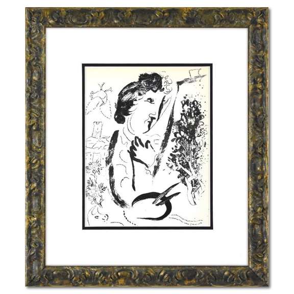 In Front of the Picture by Chagall (1887-1985)