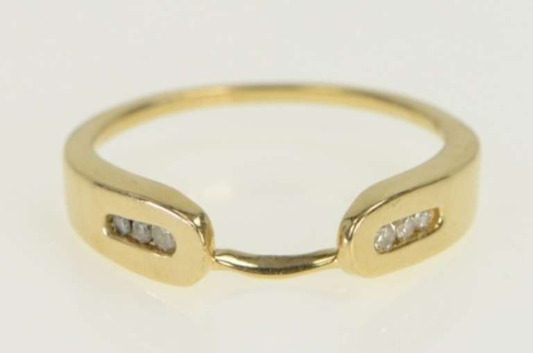 14K Yellow Gold Diamond Classic Vintage Wrap Wedding Band Ring