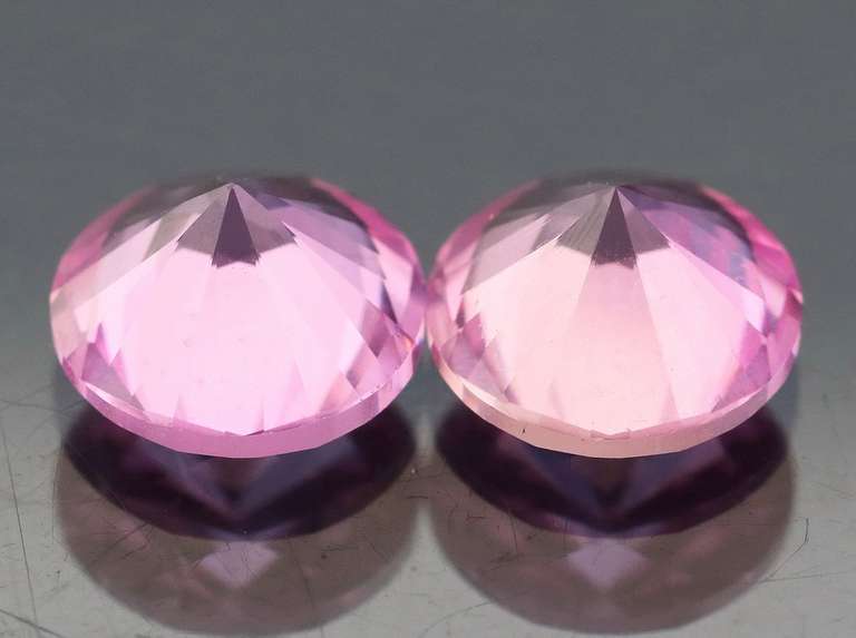 Sparkling! 4.52ct pink created Sapphire pair