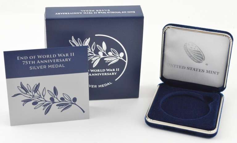 2020 End Of WWII 75th Anniv Silver Medal David Ryder Sign COA NO COIN