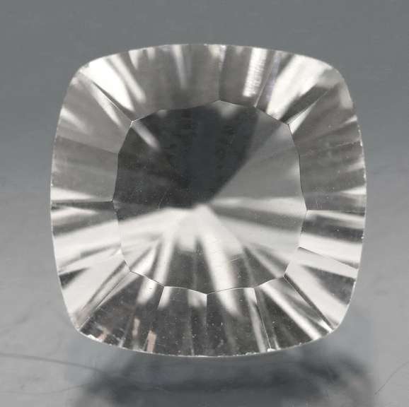 Concave Cushion cut 4.89ct diamond white Quartz