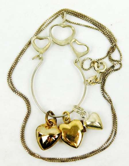 Vintage Sterling Heart Charm Holder Necklace