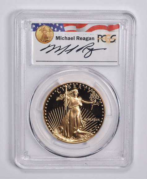 PR69 DCAM 1989-W $50 American Gold Eagle 1 Oz Signed Reagan PCGS