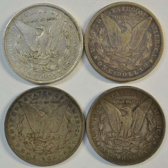 4 Different nicer upper end circulated Morgan Silver Dollars