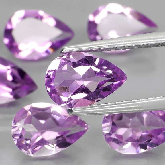 Glittering 9.32ct 9x6mm real Bolivian Amethyst set