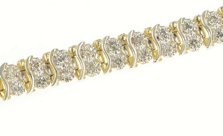 14K Yellow Gold 1.58 Ctw Diamond Classic Wavy Link Tennis Bracelet