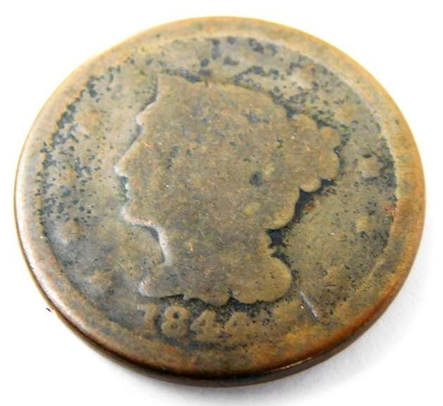 1844 U.S. Large Cent Coin
