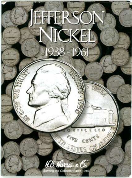 Album of 66 Nice Jefferson Nickels 1938-1961-D w/War Nickels