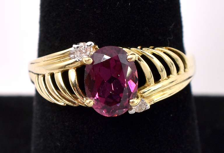 Vibrant Rhodolite Garnet Ring In 14K Gold
