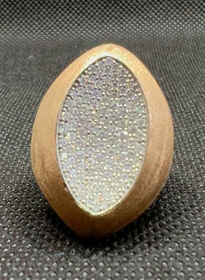 14K ROSE GOLD MATTE DOME COCKTAIL RING WITH 1.13 CT IN DIAMONDS