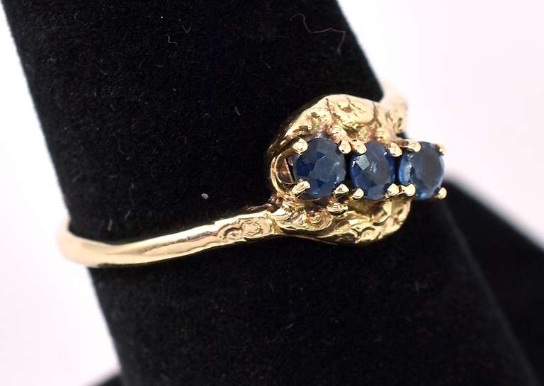 Dazzling Blue Sapphire Ring In 14K Gold