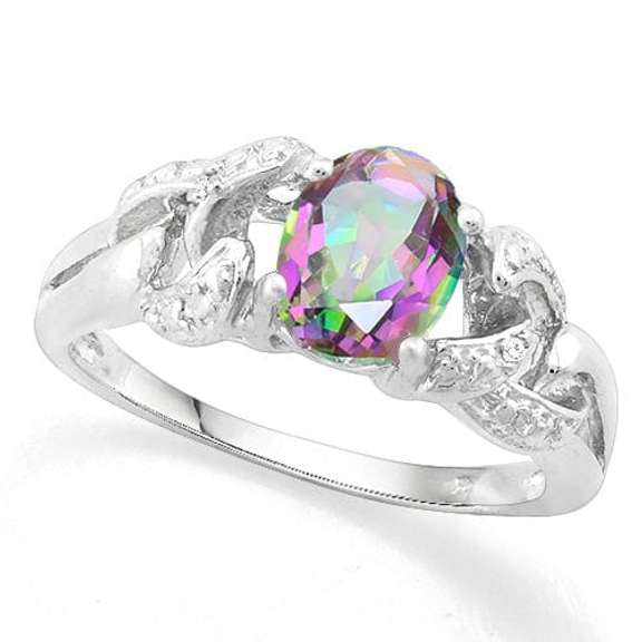 1.10 CT MYSTIC GEMSTONE SILVER RING