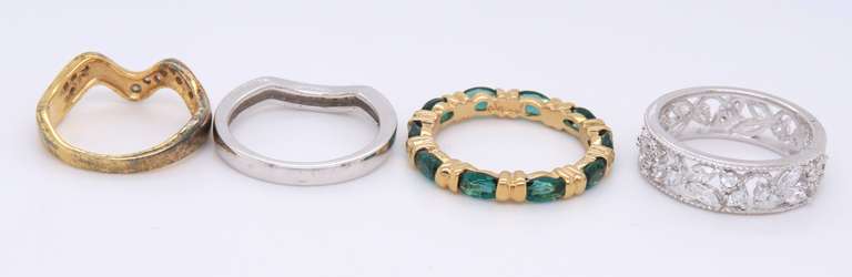 Vintage 925 Sterling Silver Group Lot of 4 Rings