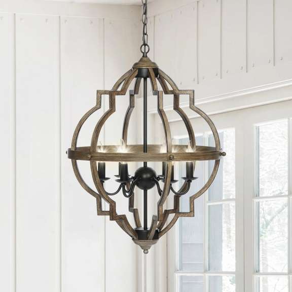 Metal Chandelier 6 Light Ceiling Pendant Living Room