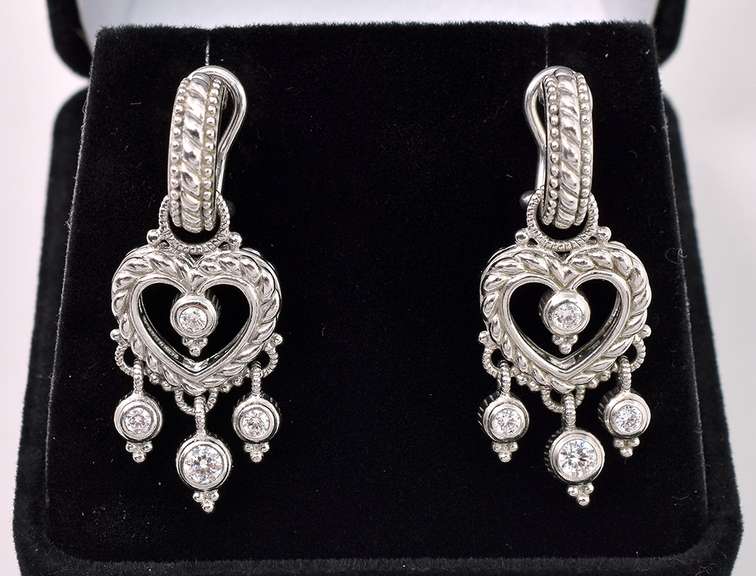 Heart Earrings In Sterling Silver
