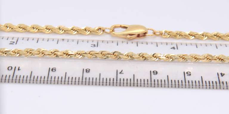 Popular Yellow Gold Rope Chain Necklace