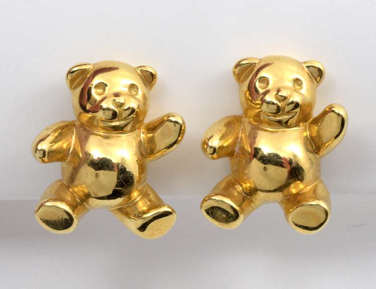Cute  14k Teddy Bear Earrings
