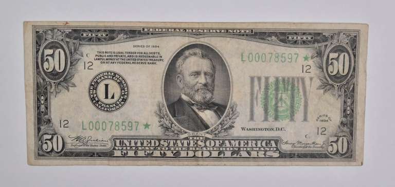 1934 $50 San Francisco, CA United States FRN Green Seal Star Note