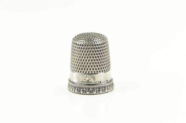 Sterling Silver Art Deco Dot Pattern Design Sewing Tool Thimble