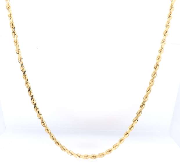 Popular Yellow Gold Rope Chain Necklace