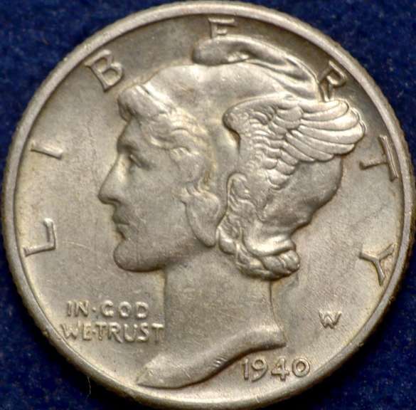 1940 Mercury Dime BU