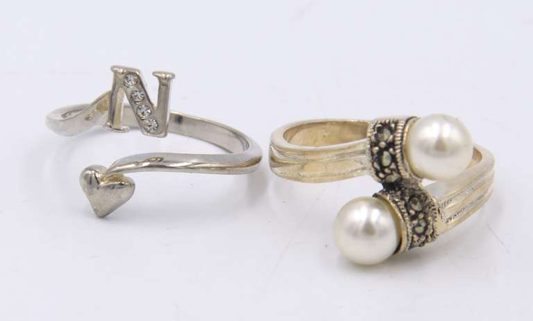 Vintage 925 Sterling Silver Group Lot of 4 Rings