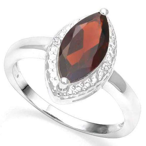 2.22 CT GARNET SILVER RING