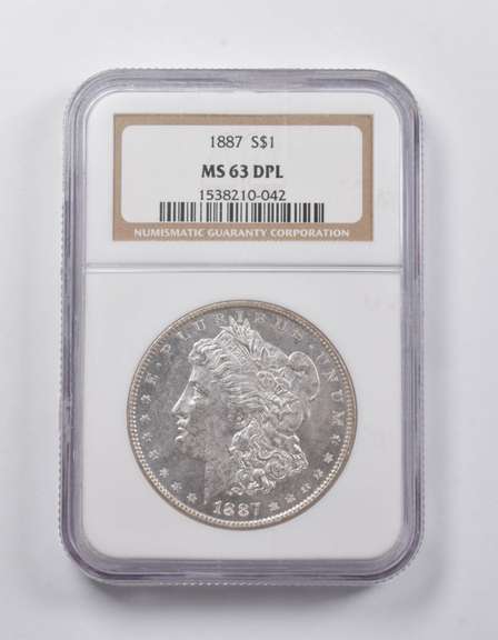 MS63 DPL 1887 Morgan Silver Dollar NGC