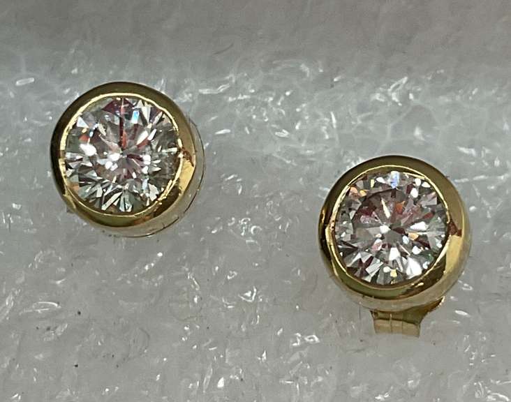 CERTIFIED 14K GOLD DIAMOND STUD EARRINGS