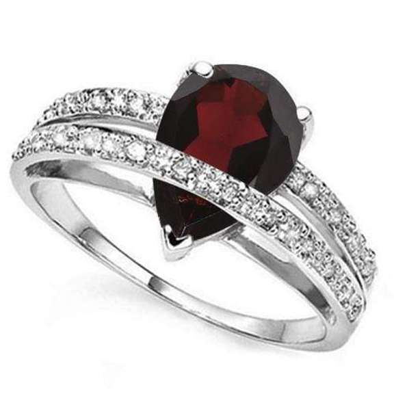2.65 CT GARNET SILVER RING