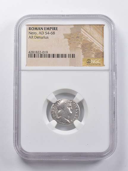 AD 54-68 Roman Empire AR Denarius Nero NGC Ancients