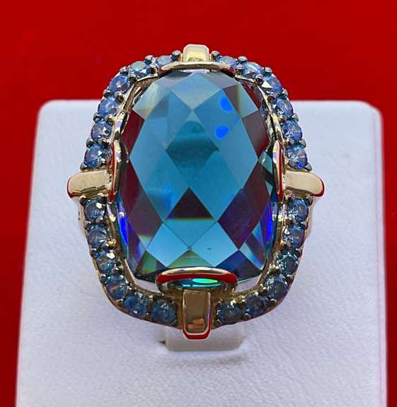 14K GOLD AND GEMSTONE RING