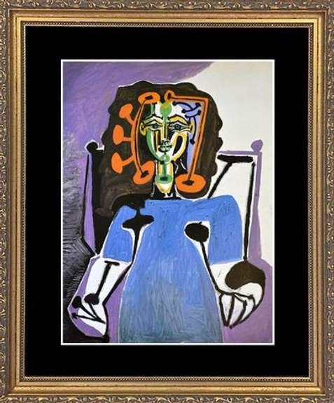Pablo Picasso, Seated Woman In Blue Dress