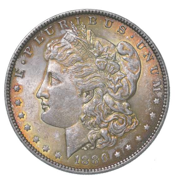 1886 Morgan Silver Dollar Toned Great Color!