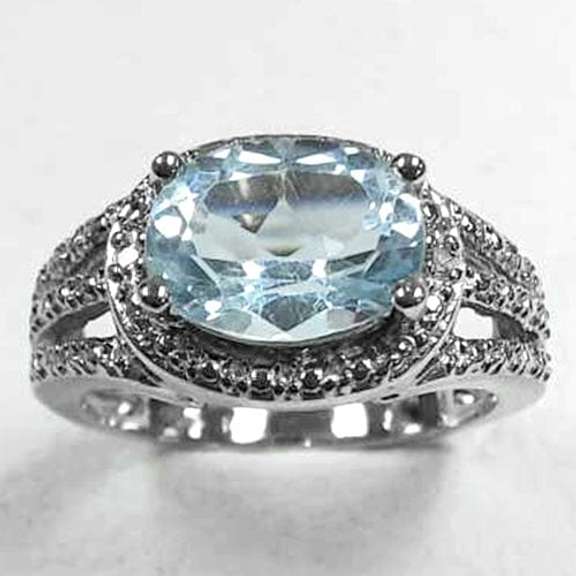2.27 CT BABY SWISS BLUE TOPAZ SILVER RING