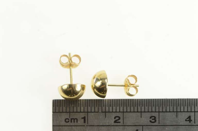 14K Yellow Gold 7.8mm Round Domed Classic Sphere Stud Earrings