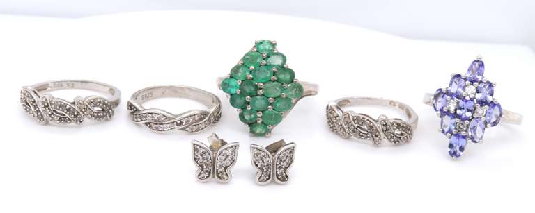 Group Lot of Vintage 925 Sterling Silver Jewelry