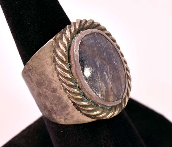 Awesome 12.24CTS Checkerboard Cut Blue Sapphire Ring in Sterling Silver