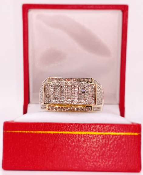 Men's 10kt Solid Yellow Gold Diamond Band Ring