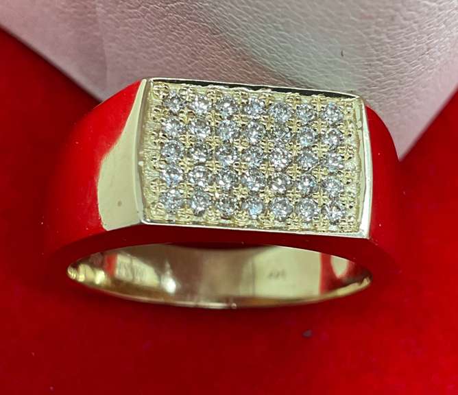 BRAND NEW MEN'S 14K YELLOW GOLD AND DIAMOND RING / BAND