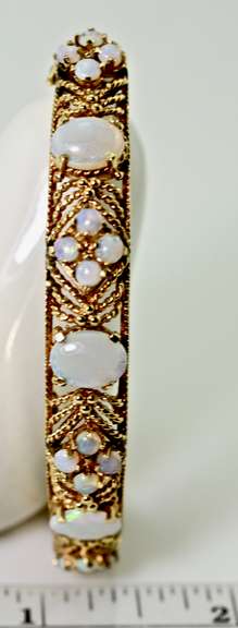 Colorful Opal Estate 14K Bangle