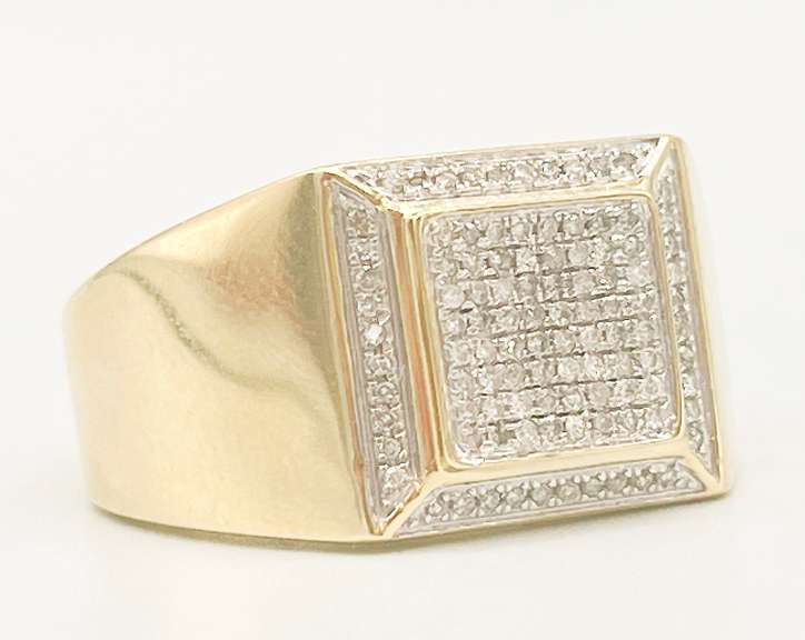 10kt Solid Yellow Gold Diamond Band Ring