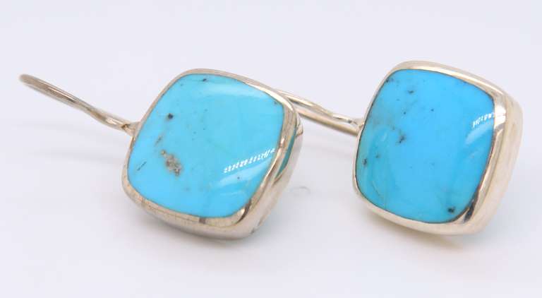 Vintage 925 Sterling Silver Turquoise Dangle Earrings