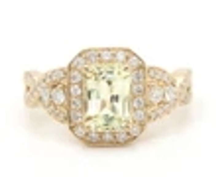 Masterpiece Yellow Gold Radiant Yellow Sapphire and Diamond Ring