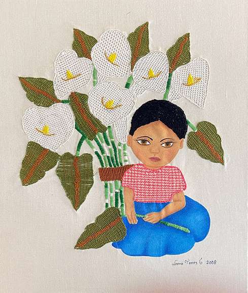 Original Norma Torres, Kneeling Flower Seller Girl