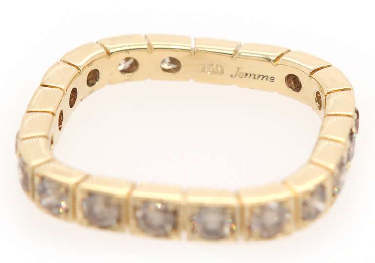 Dynamic 4.90ctw Black Top Light Brown and White Diamond Eternity Band Ring Set in 18K